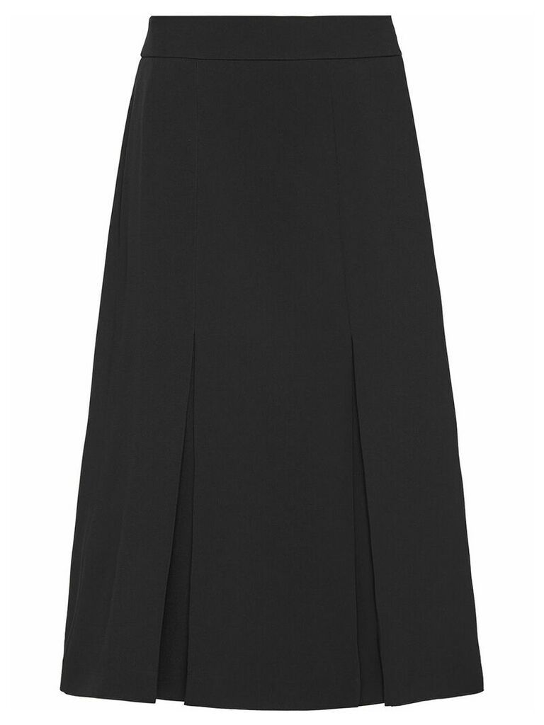 Prada front pleat midi skirt - Black