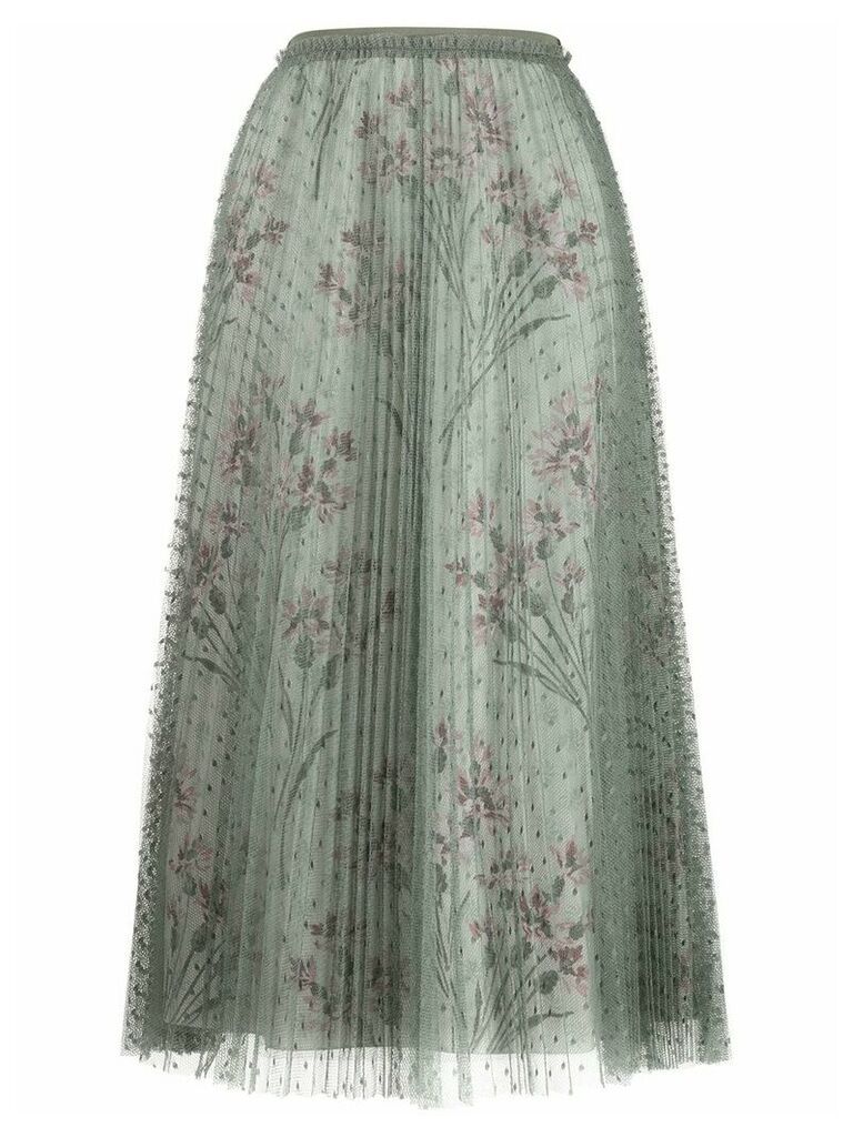 RedValentino floral print tulle skirt - Green