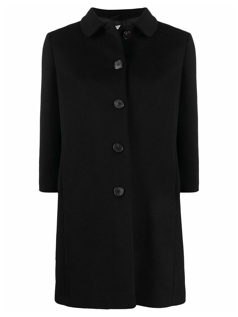 Miu Miu cropped sleeves single-breasted coat - Black
