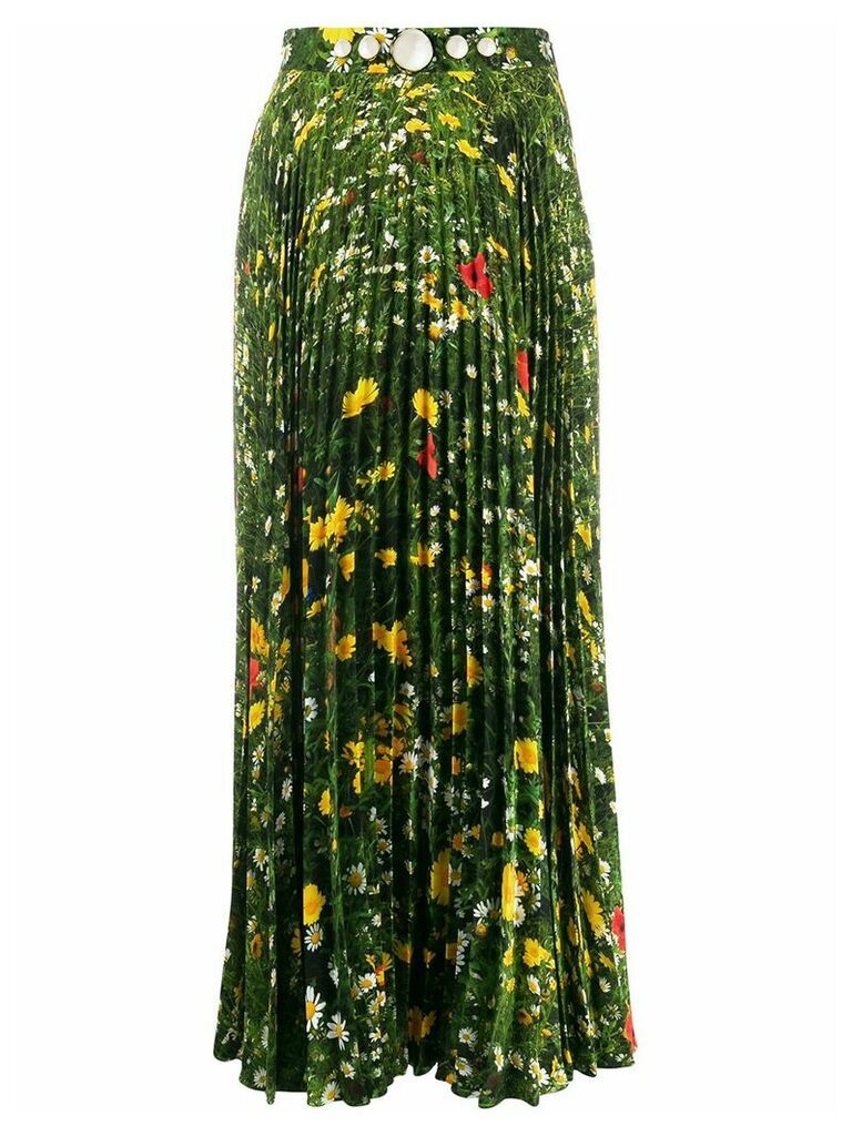 Christopher Kane London Fields print pleated skirt - Green