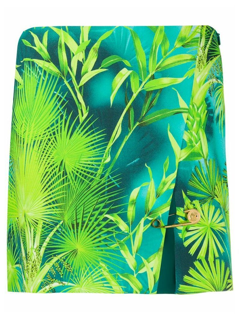 Versace palm tree print skirt - Green