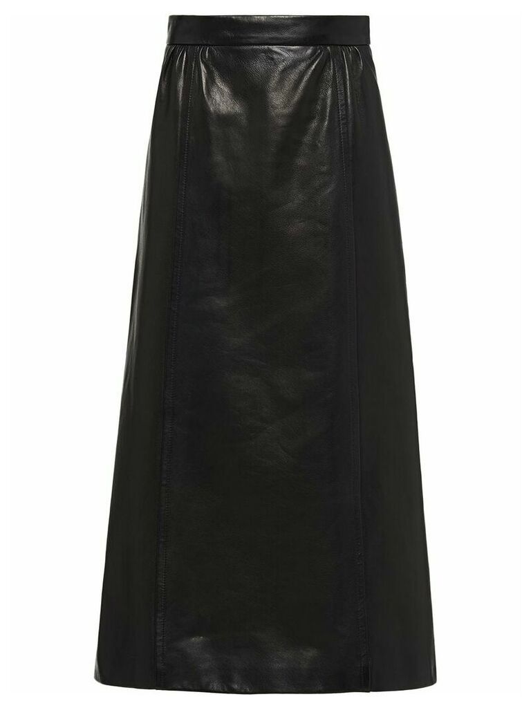 Prada A-line leather skirt - Black