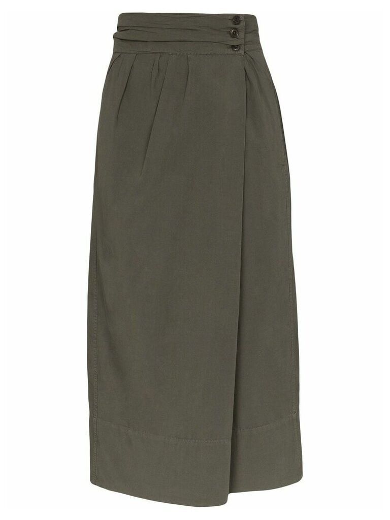 Lemaire buttoned-waist skirt - GREY/SHADOW