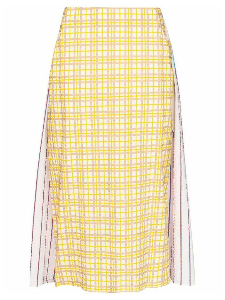 Rosie Assoulin Party In The Back panelled midi skirt - Yellow