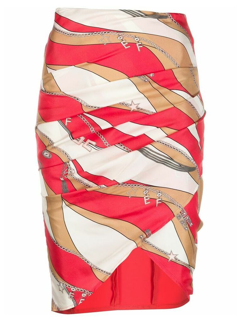 Elisabetta Franchi asymmetrical wrap skirt - PINK