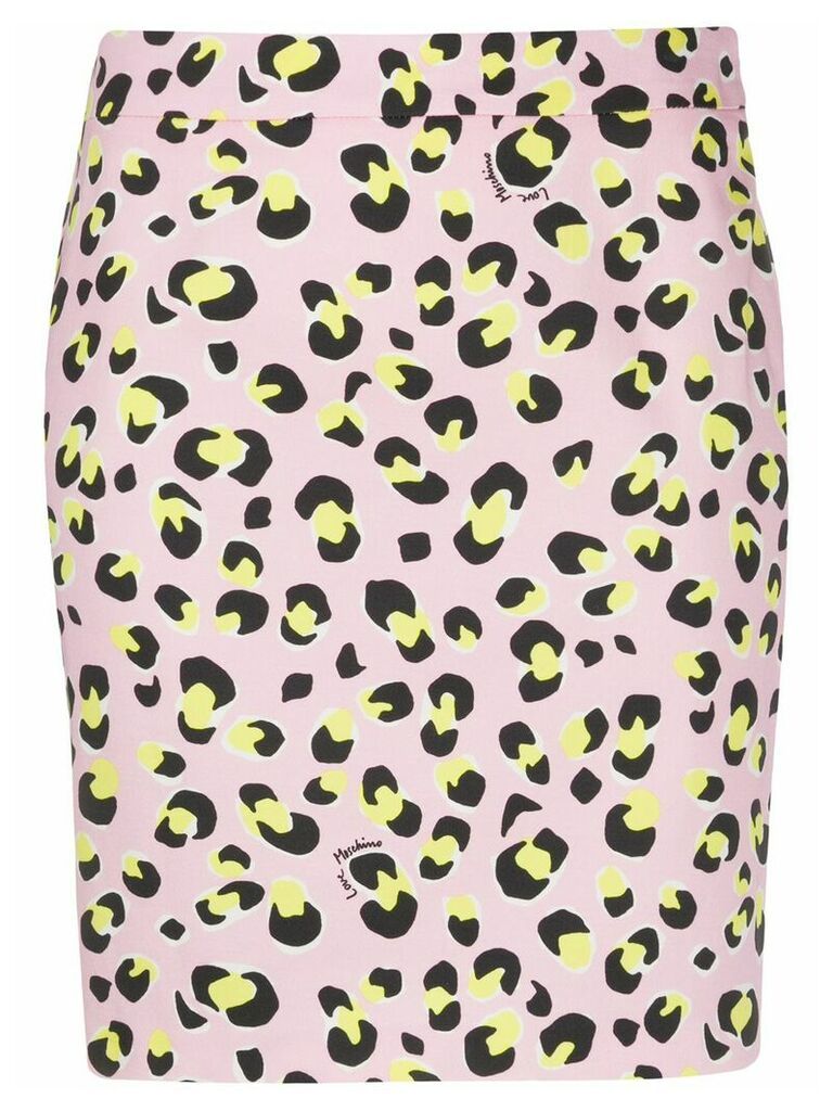 Love Moschino leopard print short skirt - PINK