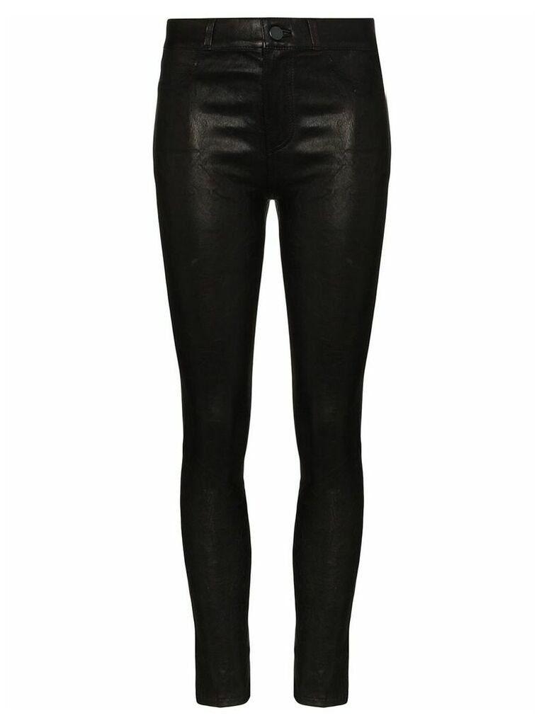 PAIGE Hoxton leather skinny trousers - Black