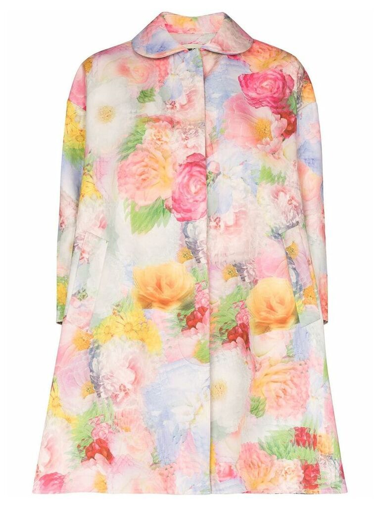 Shushu/Tong floral print single-breasted coat - PINK