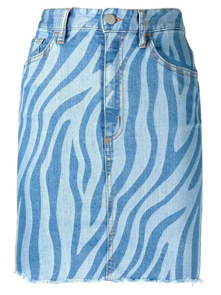 Just Cavalli zebra print denim skirt - Blue