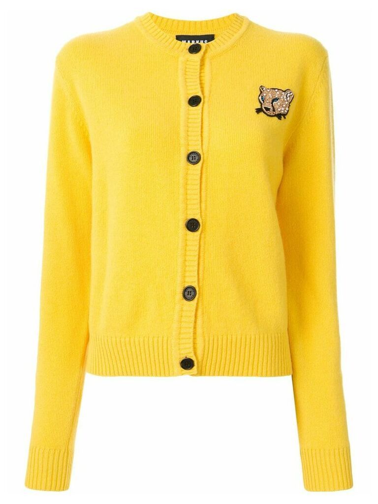Markus Lupfer leopard patch button-up cardigan - Yellow