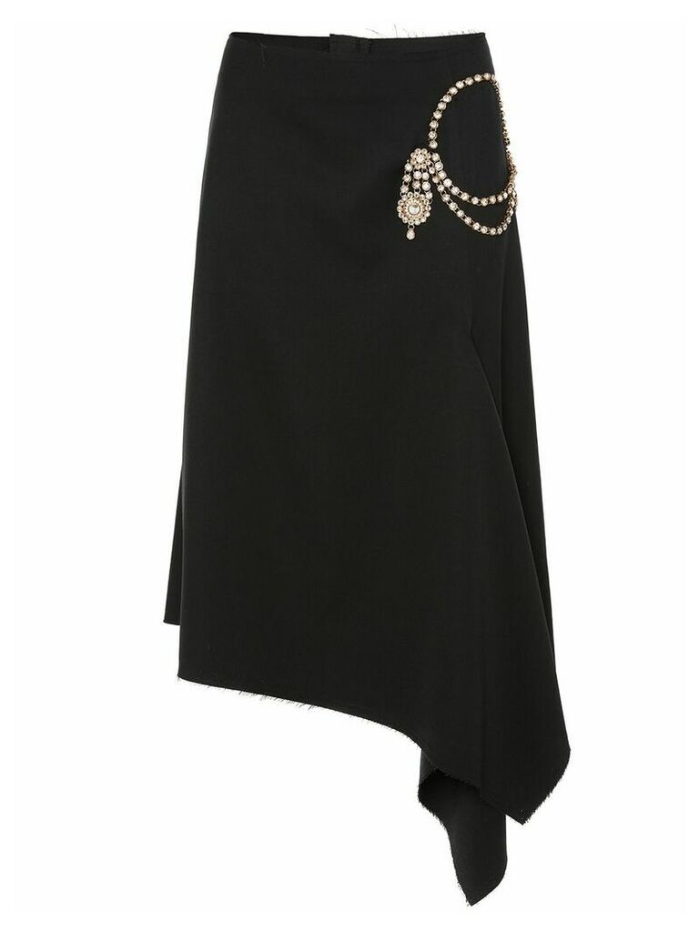 JW Anderson diamanté embellished asymmetric skirt - Black