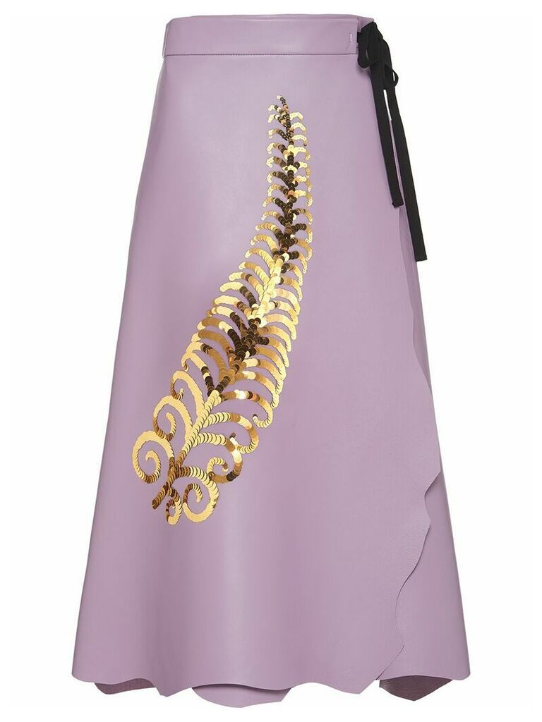 Prada sequin feather A-line skirt - PURPLE