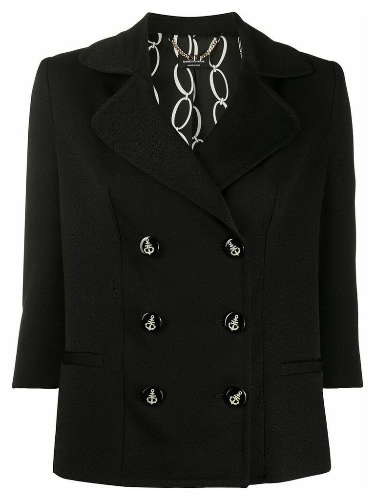 Elisabetta Franchi double breasted blazer - Black