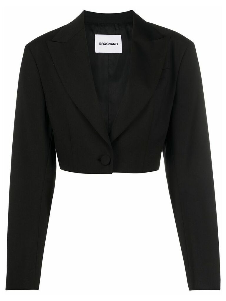 Brognano cropped wide-lapel blazer - Black