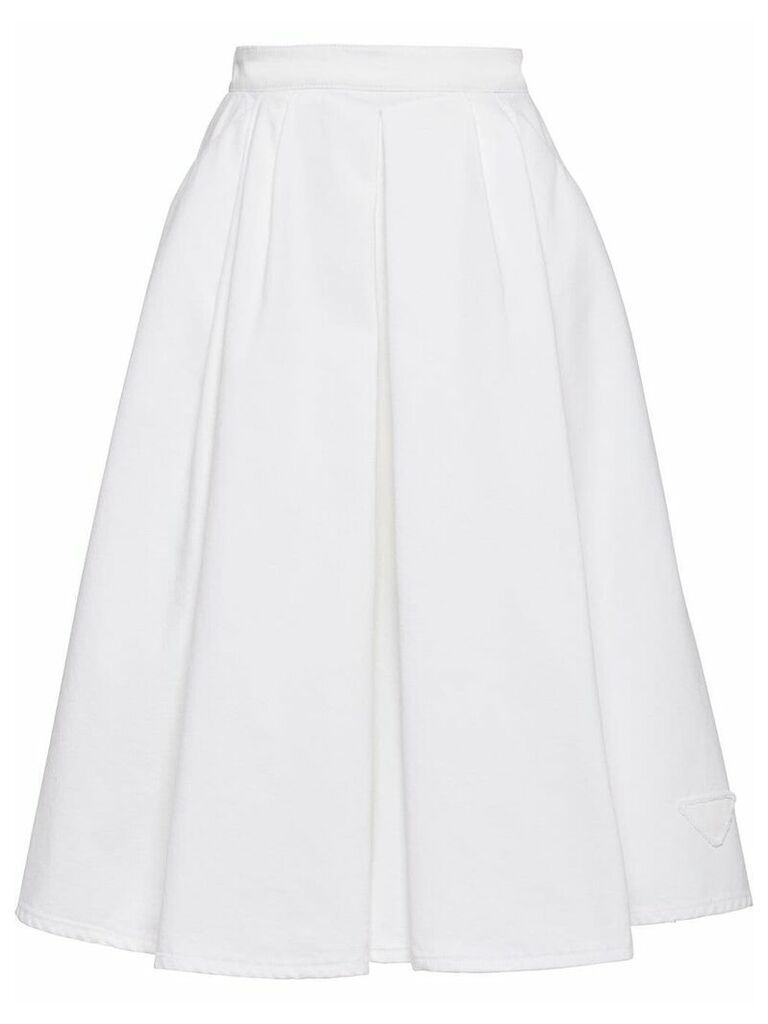 Prada high-waisted mid-length skirt - White
