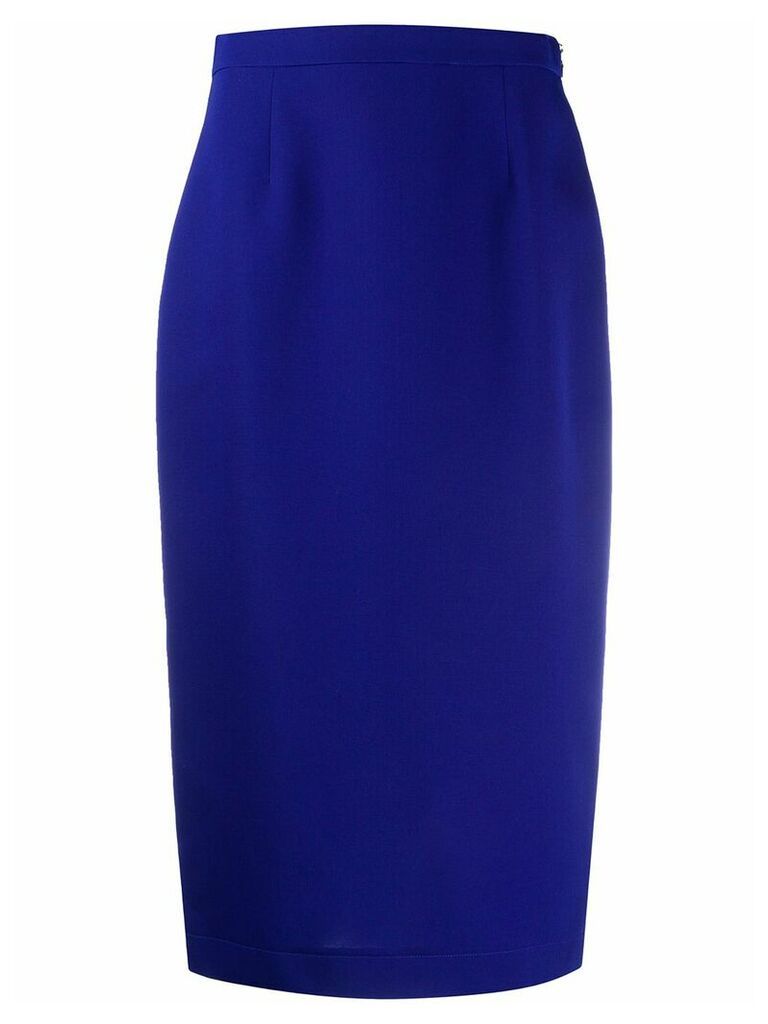 Rochas lace-up back pencil skirt - Blue