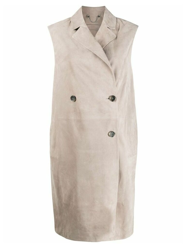Desa 1972 sleeveless mid-length coat - Brown