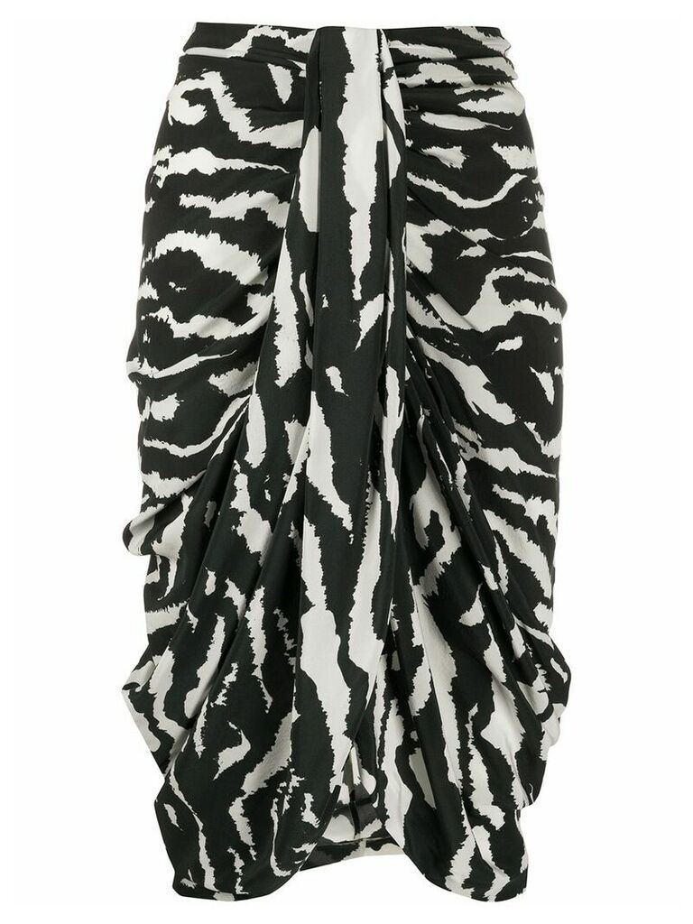 Isabel Marant Fetina zebra-print draped skirt - Black
