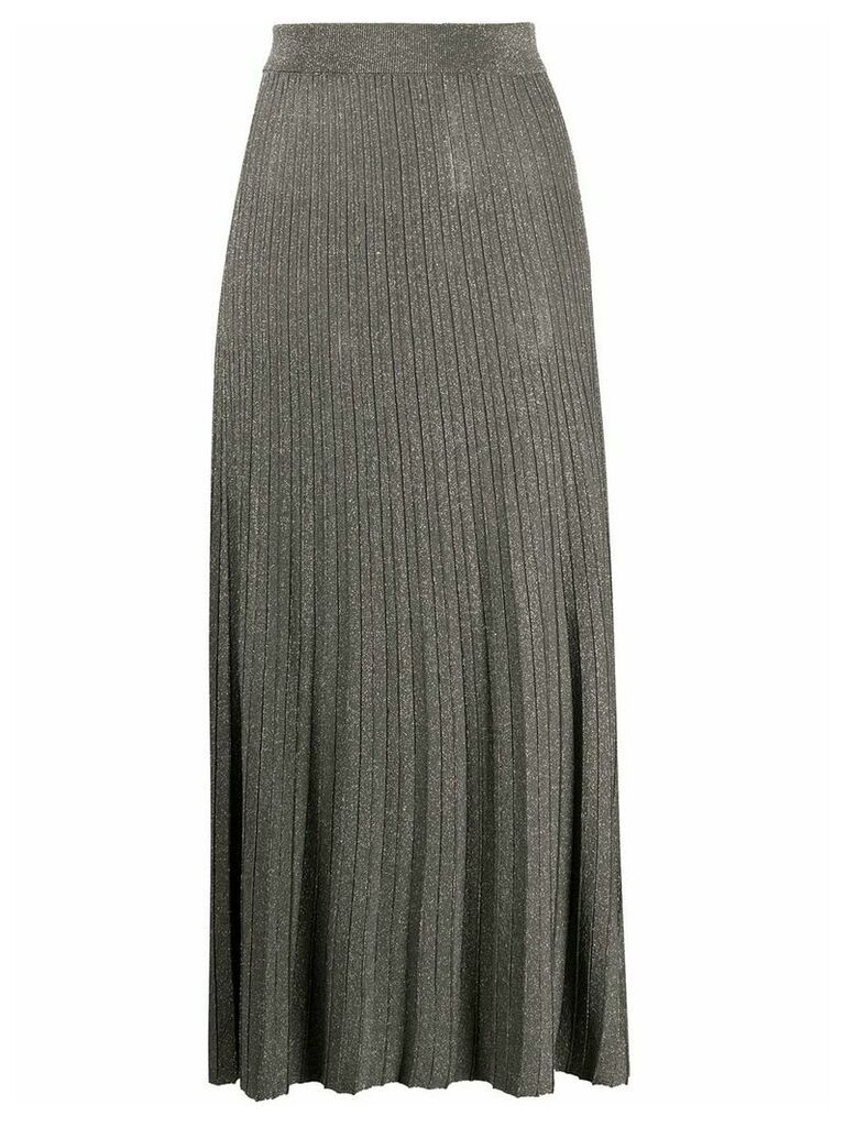 Roberto Collina metallic knitted midi skirt - Grey