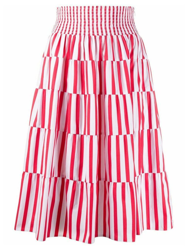 Prada striped tiered midi skirt