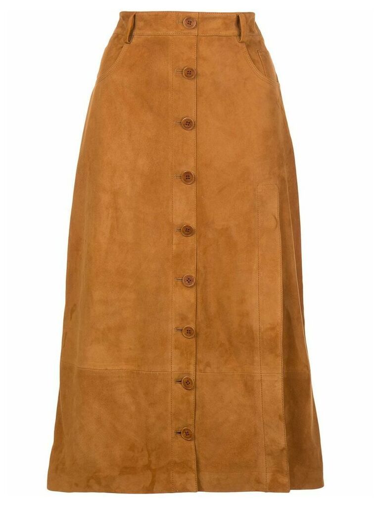 Altuzarra belted slit detail skirt - Brown