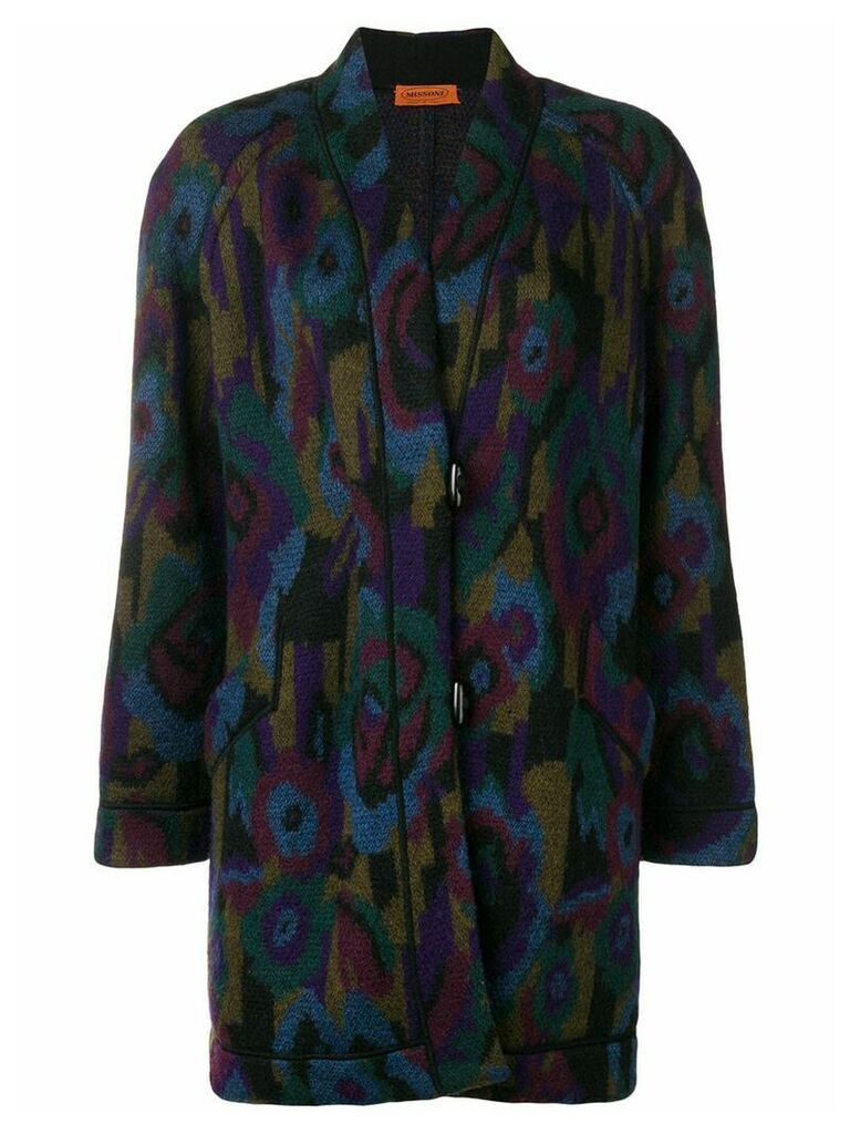 Missoni Pre-Owned 1980's floral boxy coat - Blue