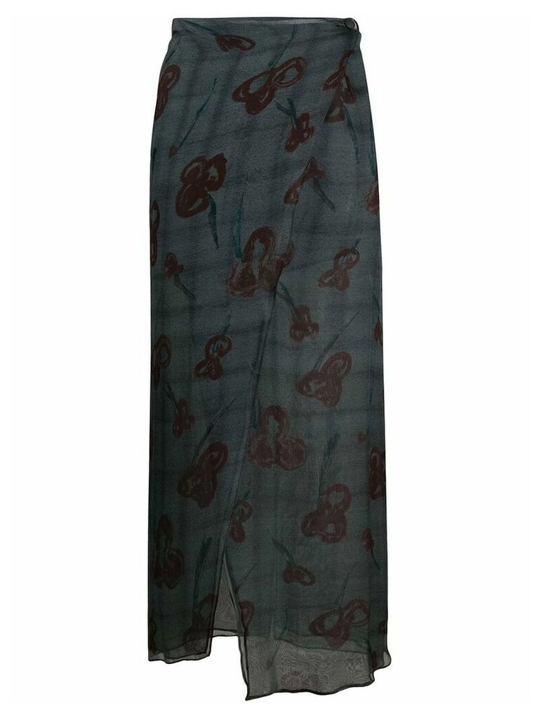 Romeo Gigli Pre-Owned SS 1998 floral pareo skirt - Blue