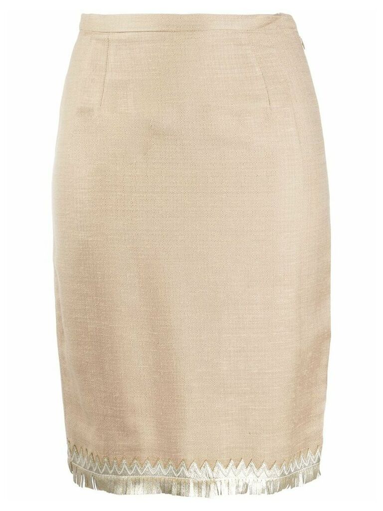 Valentino Pre-Owned 1980s fitted skirt - Neutrals
