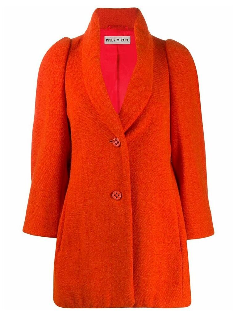 Issey Miyake Pre-Owned relaxed fit coat - ORANGE