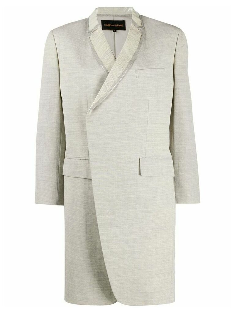 Comme Des Garçons Pre-Owned 1992 vinyl shawl lapel coat - Grey