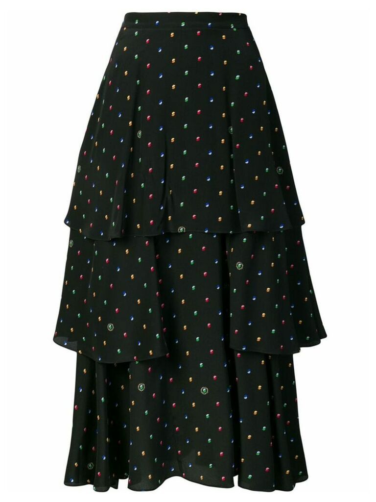 Stella McCartney printed ruffled skirt - Black