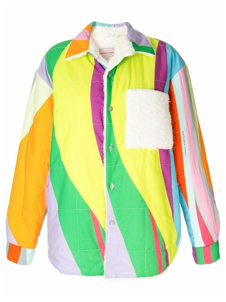 Natasha Zinko printed oversized teddy jacket - Multicolour