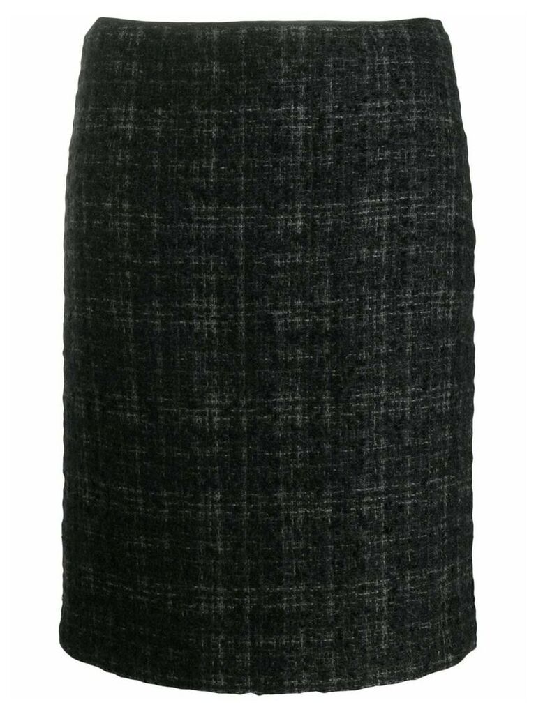 Prada Pre-Owned 2000's plaid knitted skirt - Black