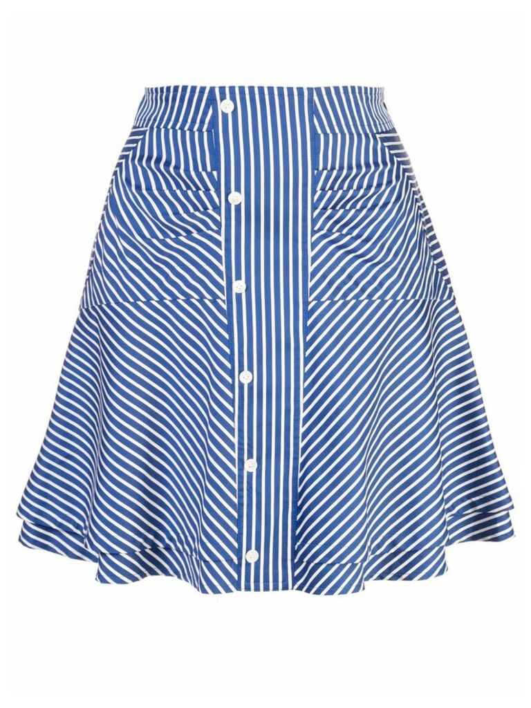 Derek Lam 10 Crosby ruched striped skirt - Blue