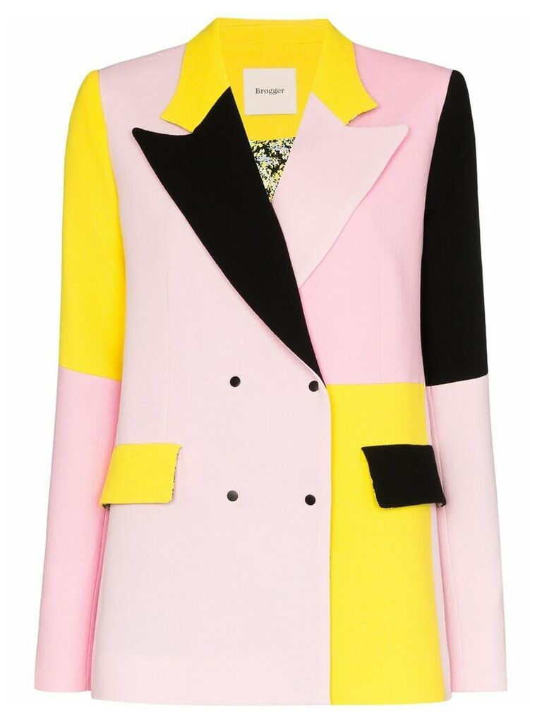 Brøgger Gurli colour-block wool blazer - PINK