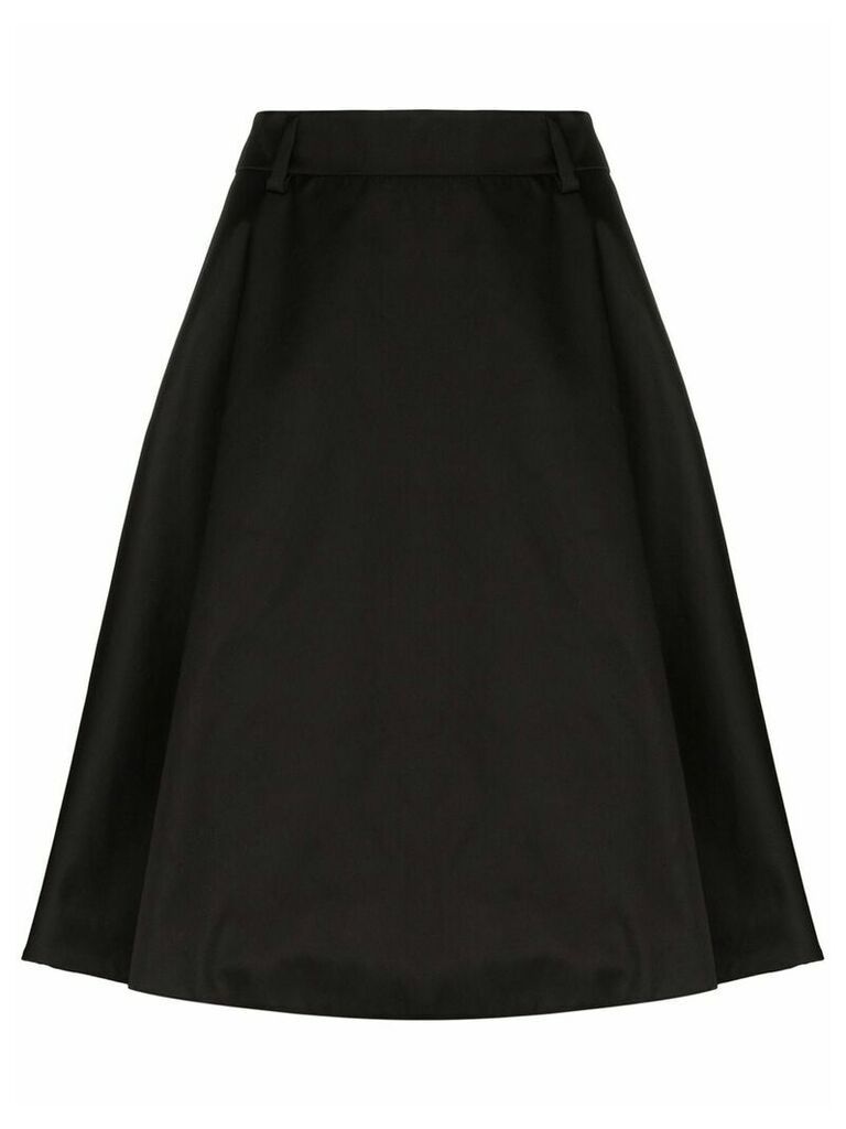 Prada pleated logo plaque skirt - Black