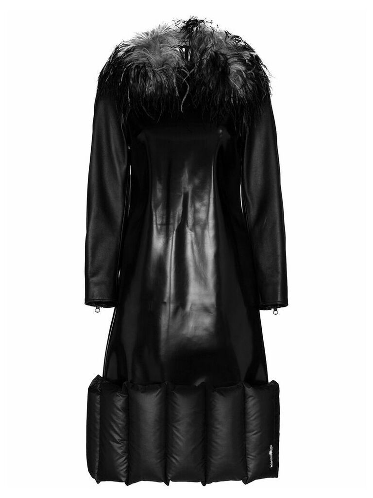 Duran Lantink feather-collar shift dress - Black