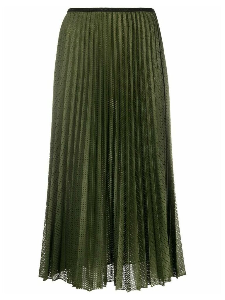 Moncler pleated mesh skirt - Green