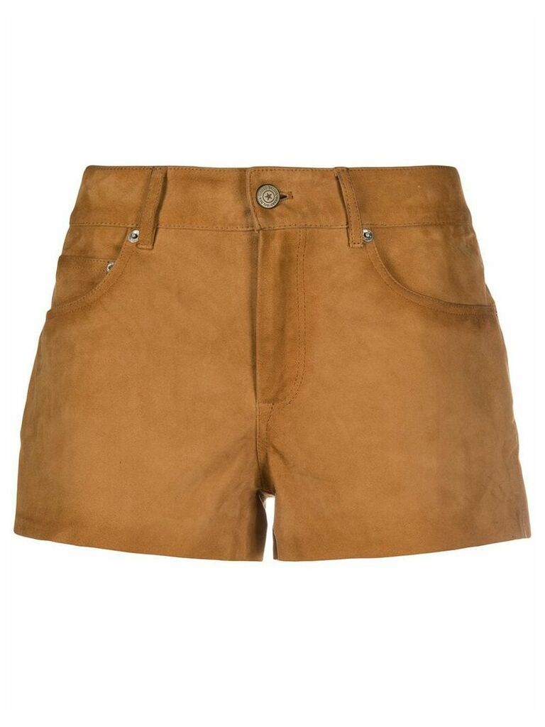 Golden Goose brushed finish mid-rise shorts - Brown