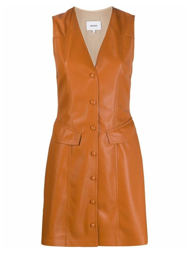 Nanushka Menphi vegan leather dress - Brown