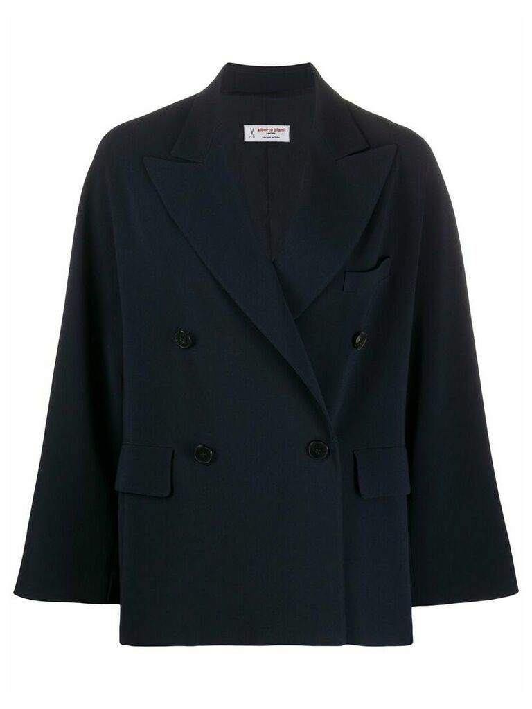 Alberto Biani double-breasted fitted coat - Blue