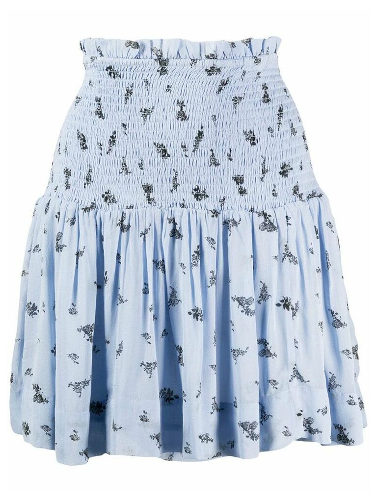 GANNI floral print smock skirt - Blue