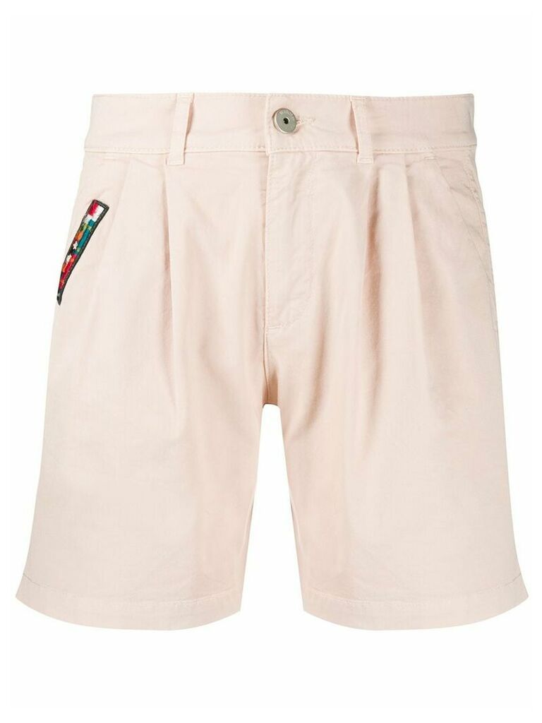 Mr & Mrs Italy embroidered patch cotton blend bermuda shorts - PINK
