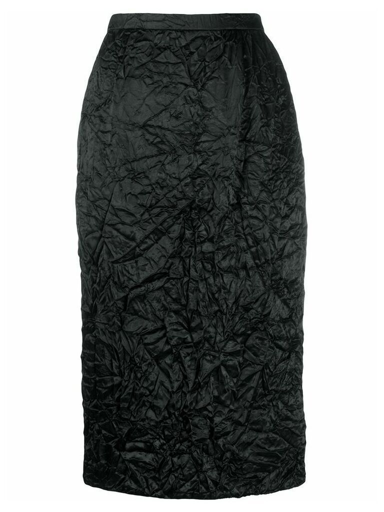 Rochas crinkle effect pencil skirt - Black