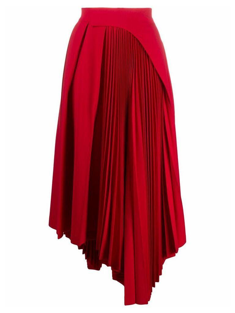 AMBUSH pleated asymmetric skirt - Red