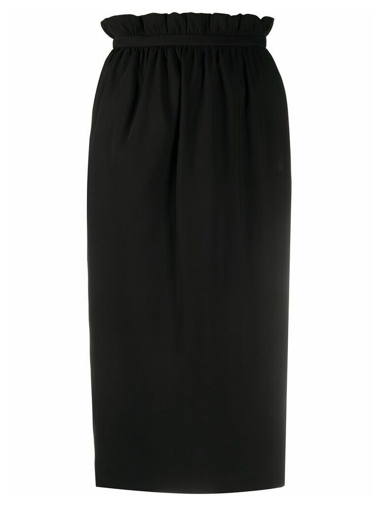 Versace paperbag waist straight skirt - Black