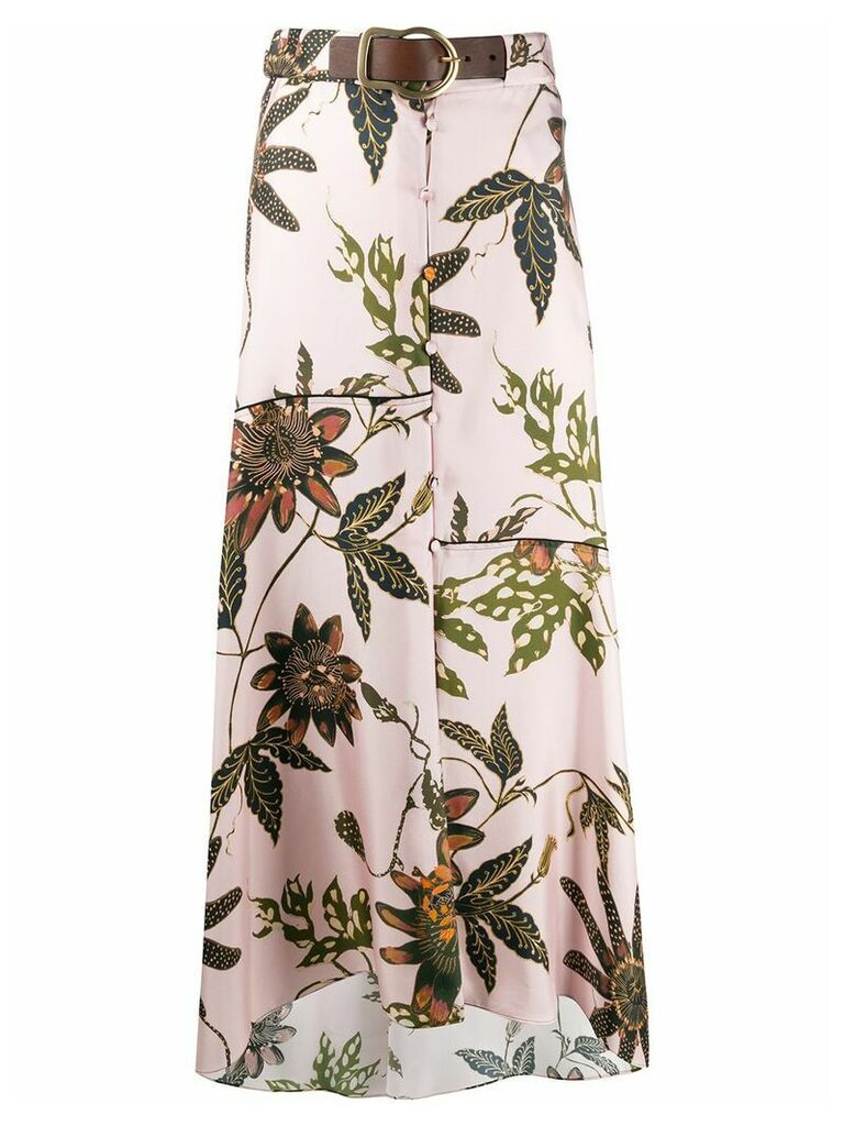 Dorothee Schumacher Powerful Flora silk skirt - PINK