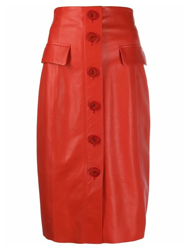 Drome buttoned pencil skirt - ORANGE