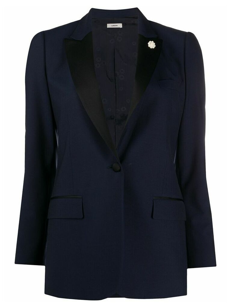 Lardini contrast lapel blazer - Blue