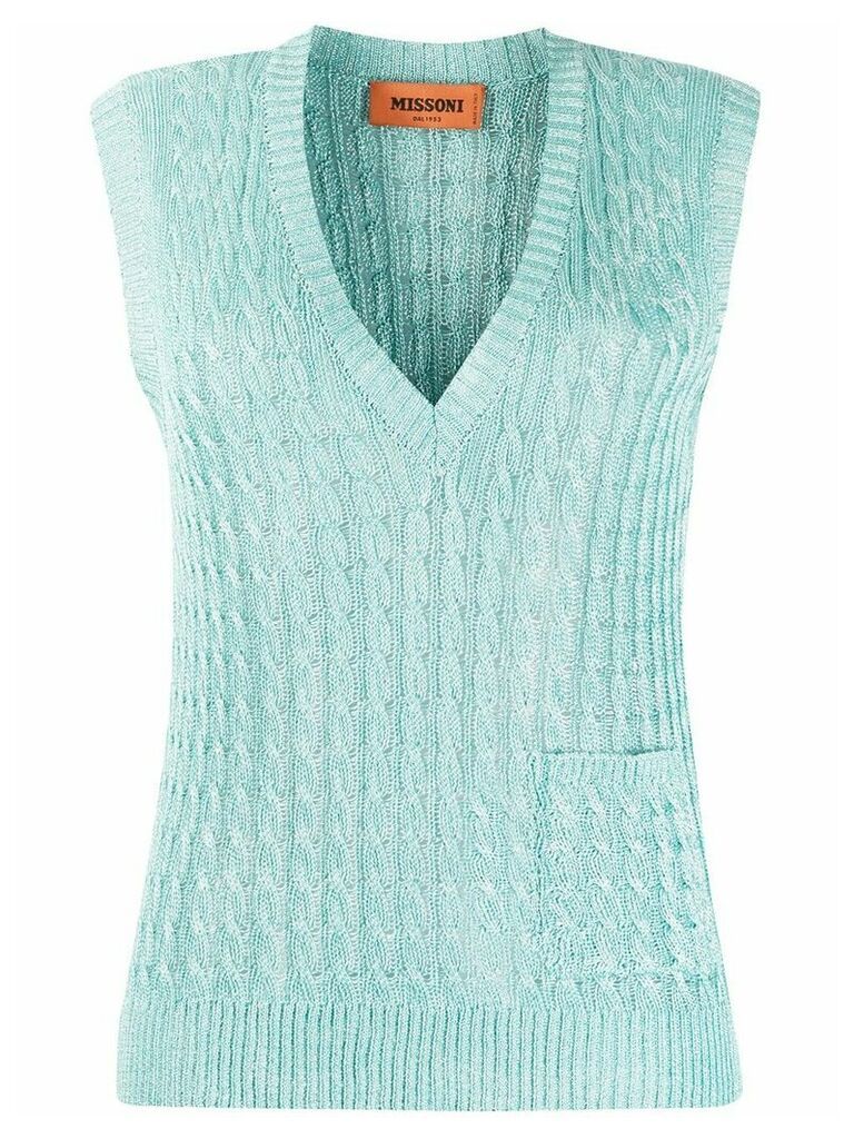 Missoni sleeveless crocheted top - Blue